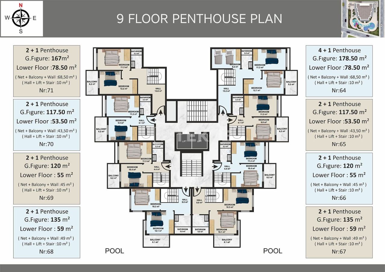 Пентхаус в Алании, Турция, 120 м² - фото 18