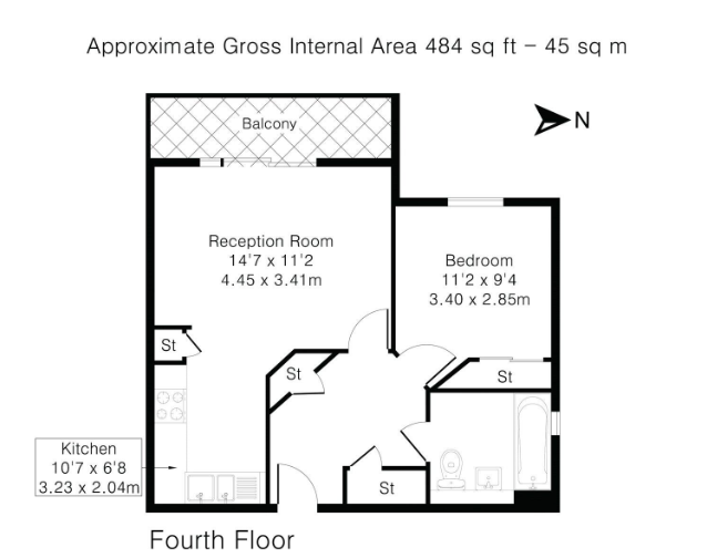 Квартира в Лондоне, Великобритания, 45 м² - фото 14