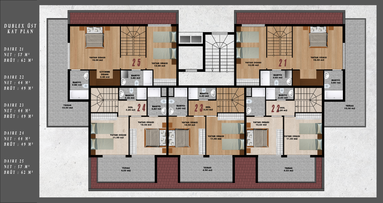 Квартира в Алании, Турция, 52 м² - фото 19