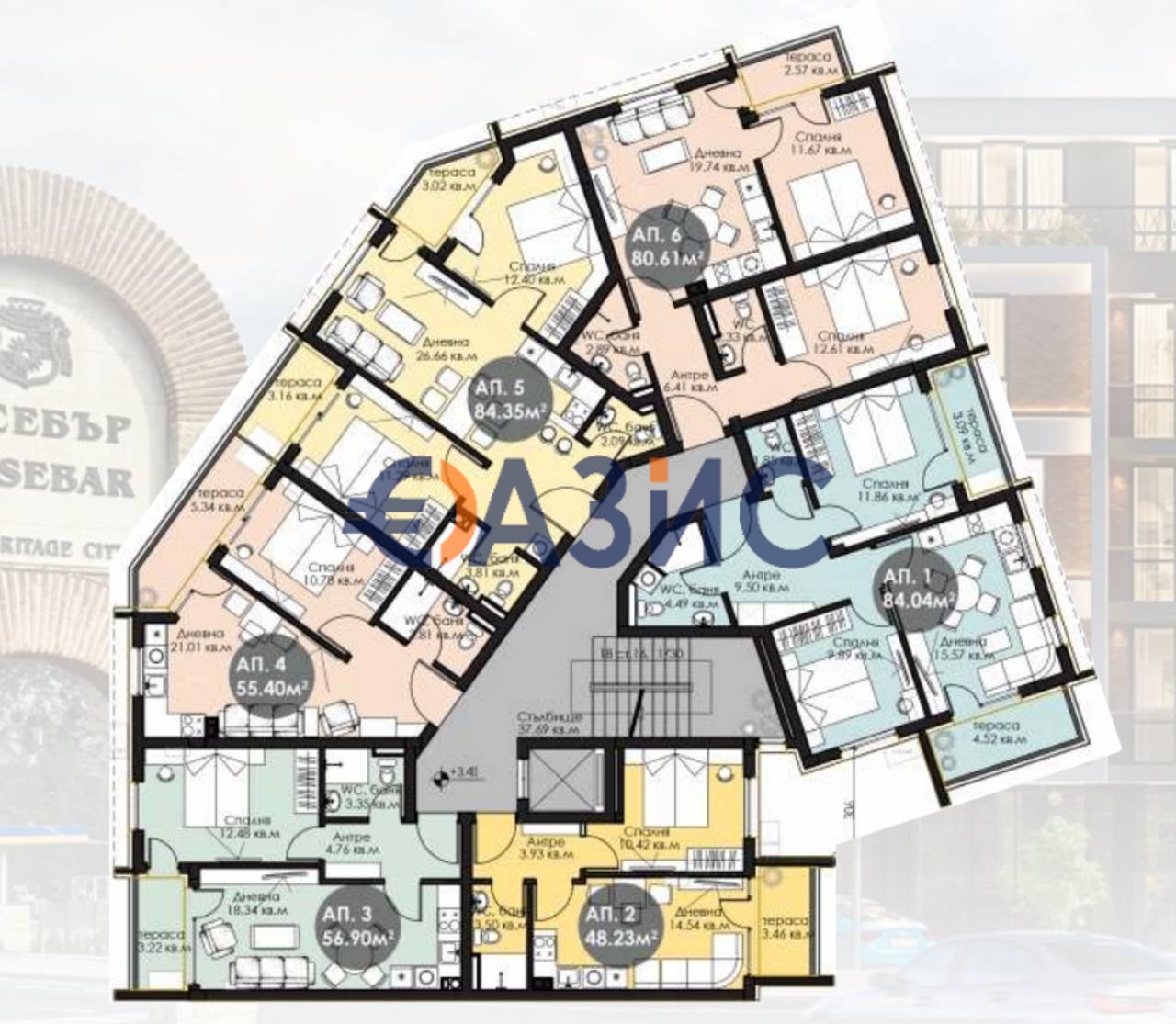 Апартаменты в Несебре, Болгария, 48.2 м² - фото 16