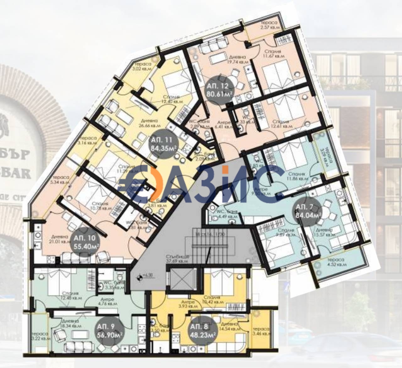Апартаменты в Несебре, Болгария, 55.4 м² - фото 17