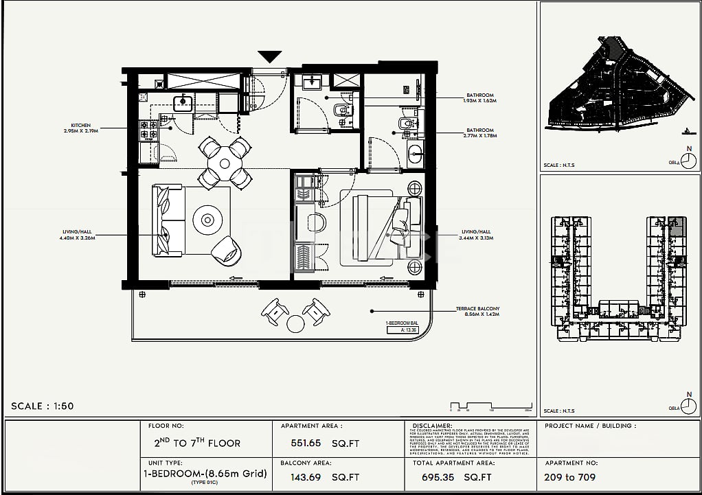 Апартаменты Аль-Фурджан, ОАЭ, 69 м² - фото 10