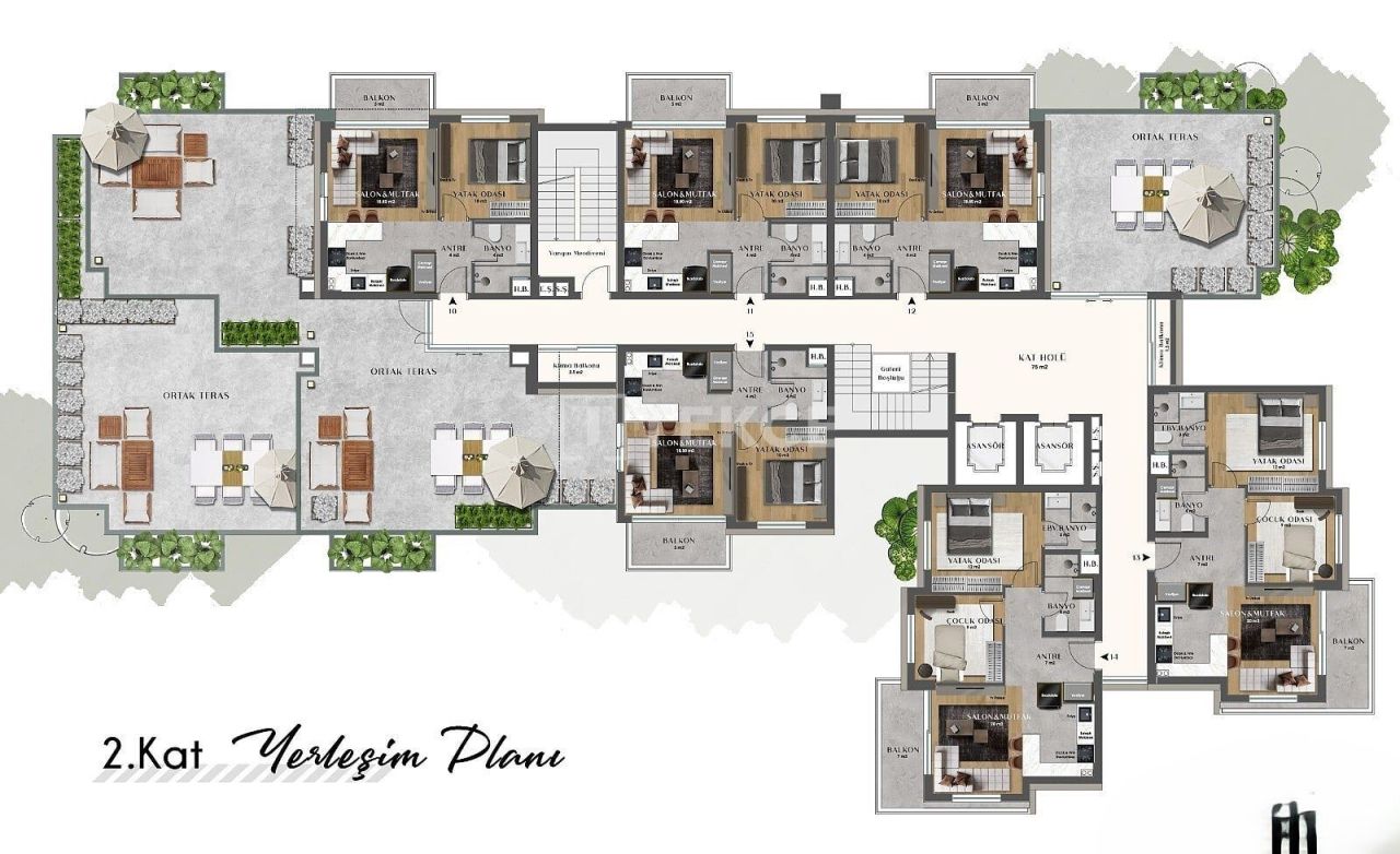 Апартаменты в Анталии, Турция, 60 м² - фото 14