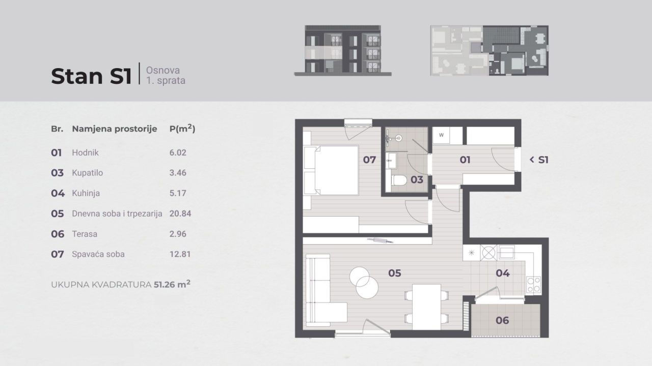 Апартаменты в Тивате, Черногория, 48.2 м² - фото 9