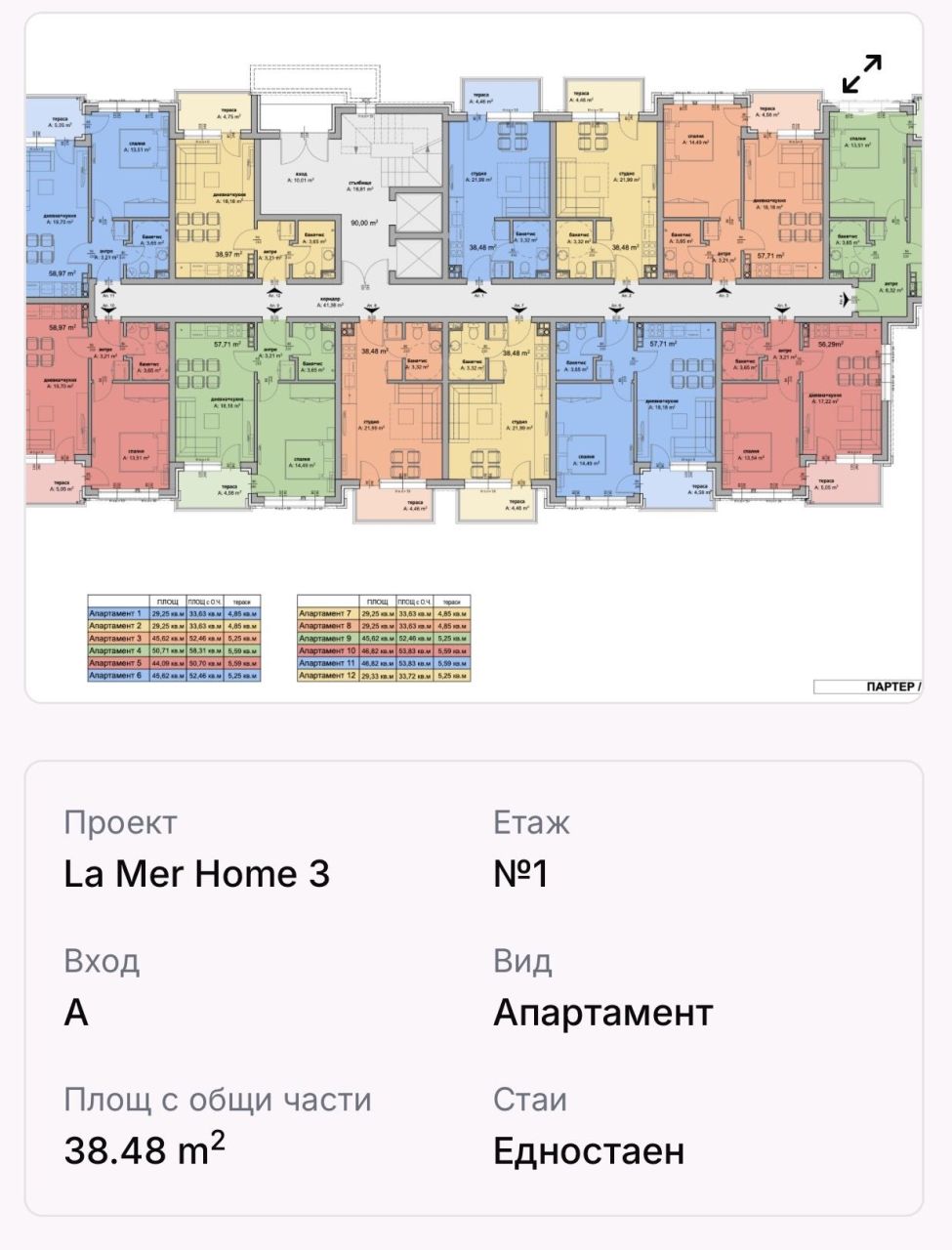 Квартира на Солнечном берегу, Болгария, 59.42 м² - фото 2