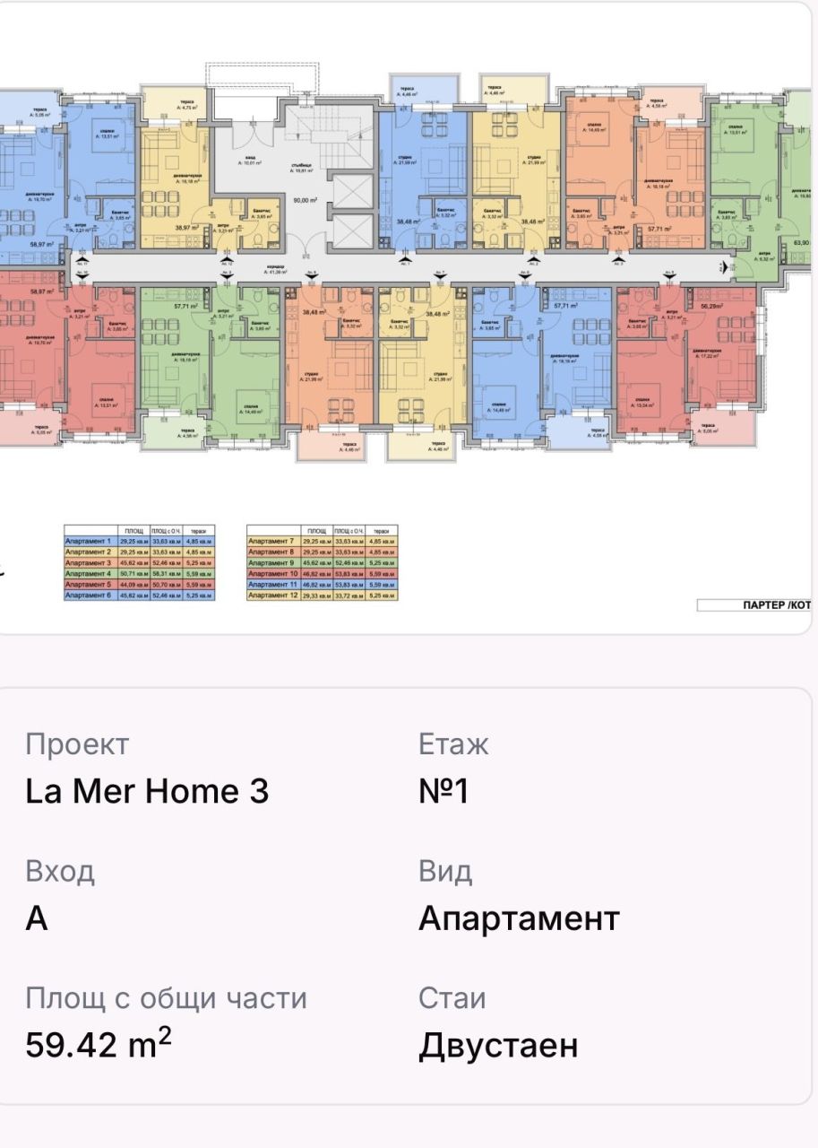 Квартира на Солнечном берегу, Болгария, 38.48 м² - фото 3