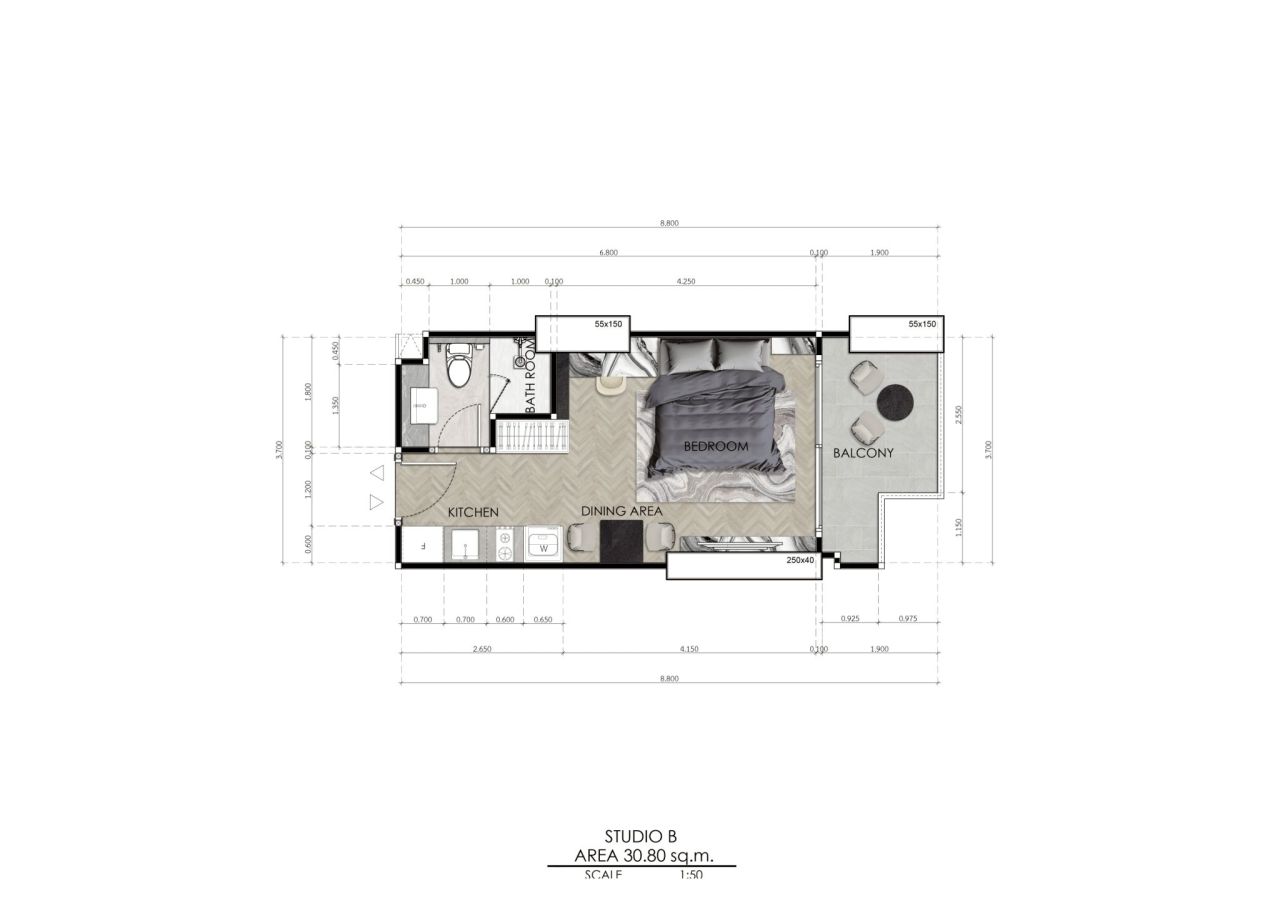 Квартира в Паттайе, Таиланд, 30.8 м² - фото 2