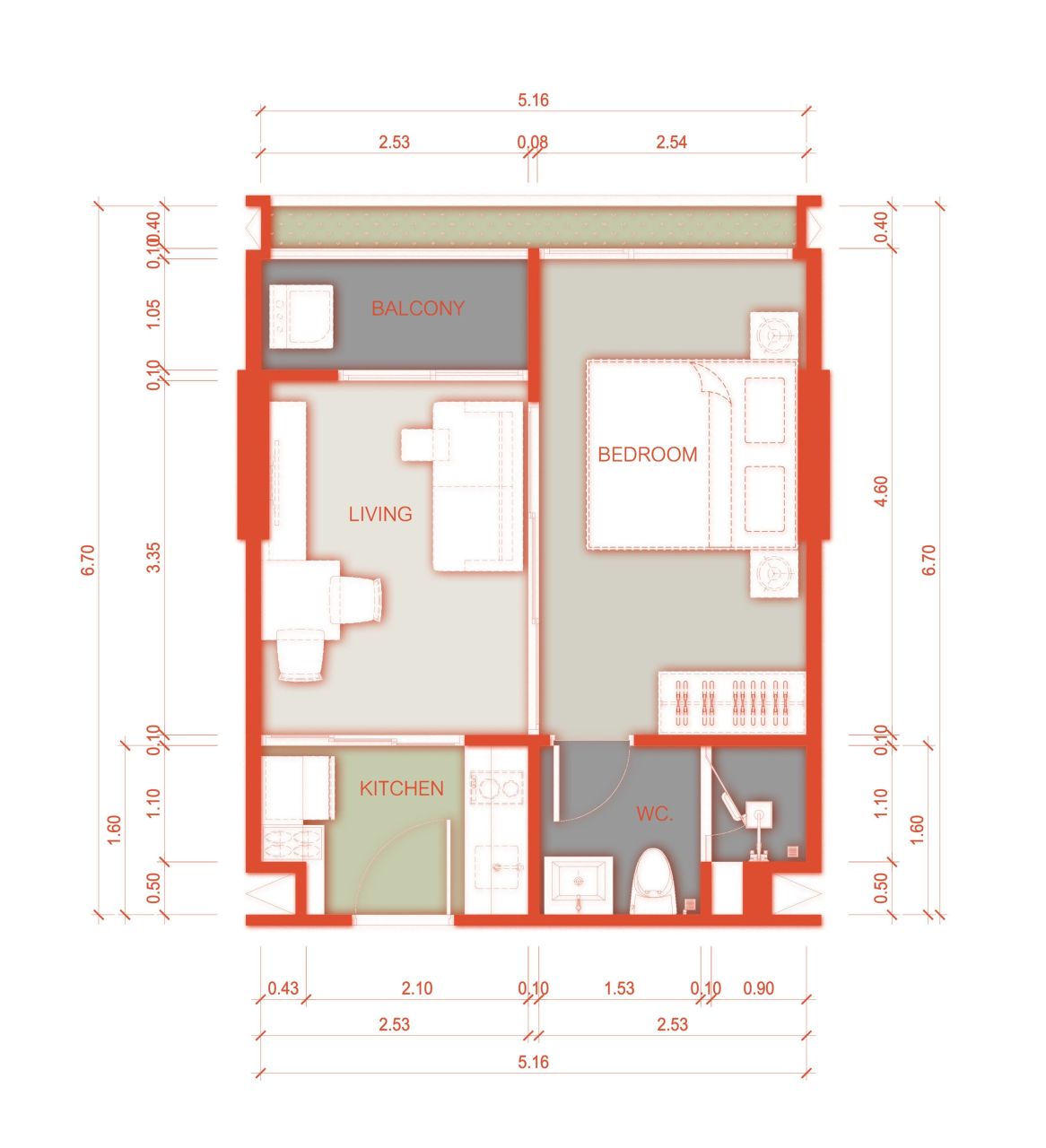 Апартаменты на Пхукете, Таиланд, 34 м² - фото 2