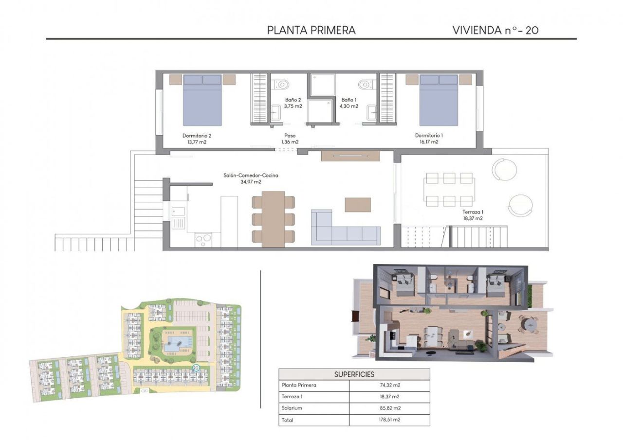 Бунгало в Финестрате, Испания, 74 м² - фото 4