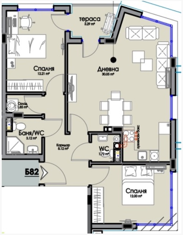 Квартира в Бургасе, Болгария, 99 м² - фото 2