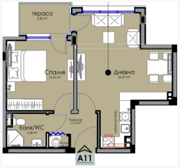 Квартира в Бургасе, Болгария, 64 м² - фото 2
