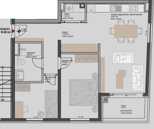 Квартира в Порече, Хорватия, 63.85 м² - фото 7