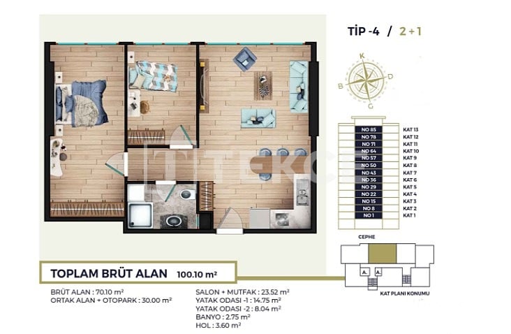 Апартаменты в Стамбуле, Турция, 160 м² - фото 15