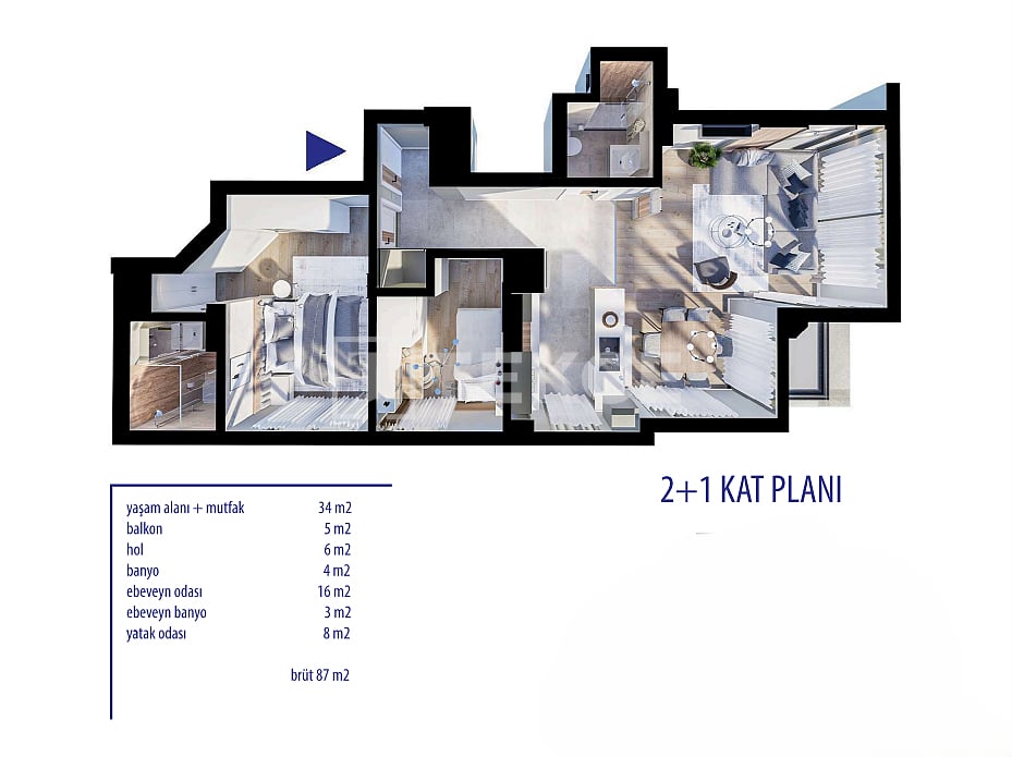 Апартаменты в Анталии, Турция, 87 м² - фото 15