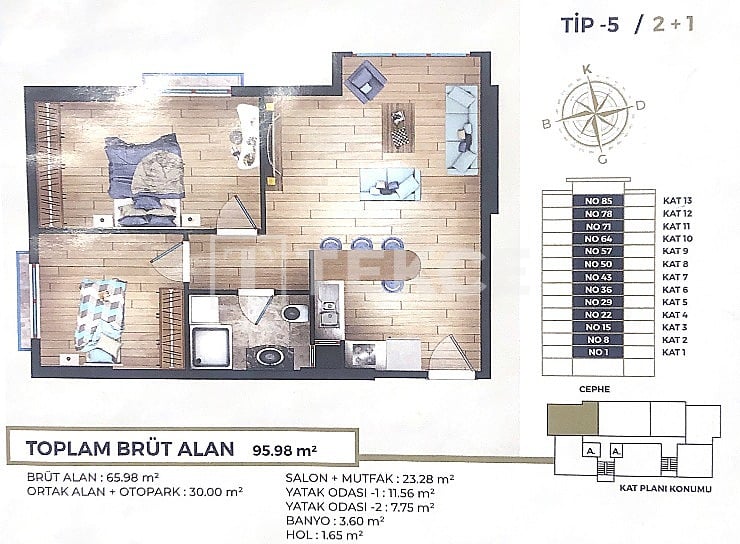 Апартаменты в Стамбуле, Турция, 70 м² - фото 16