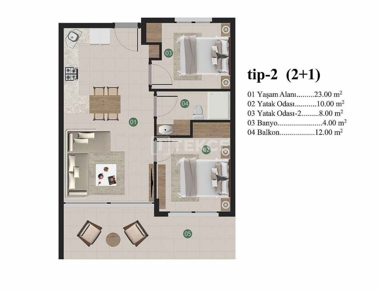 Апартаменты в Милясе, Турция, 67 м² - фото 19