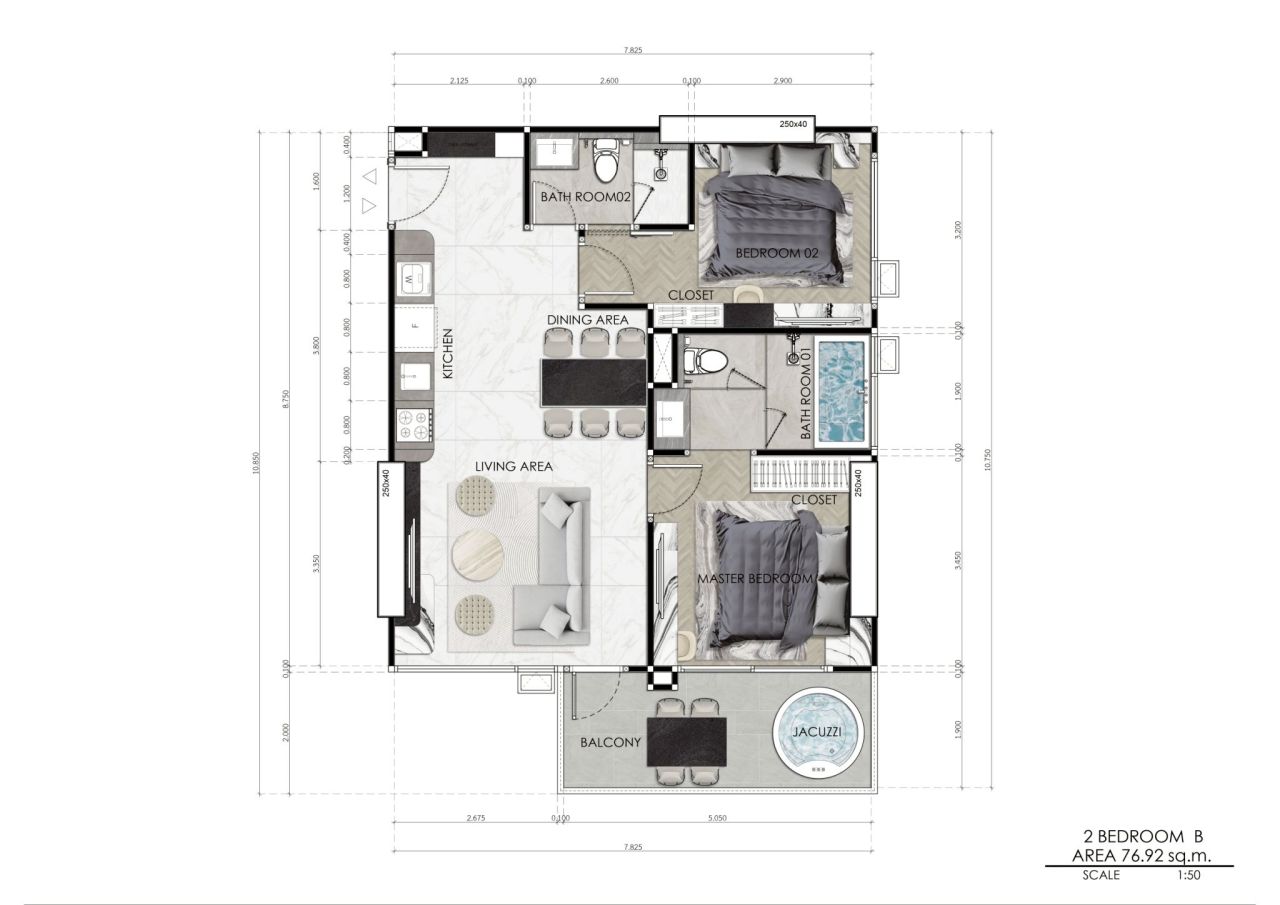 Квартира в Паттайе, Таиланд, 76.92 м² - фото 2