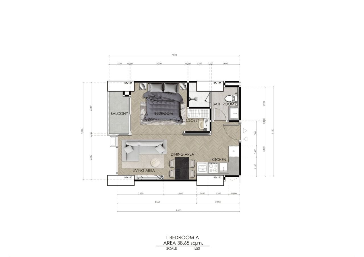 Квартира в Паттайе, Таиланд, 38.65 м² - фото 2