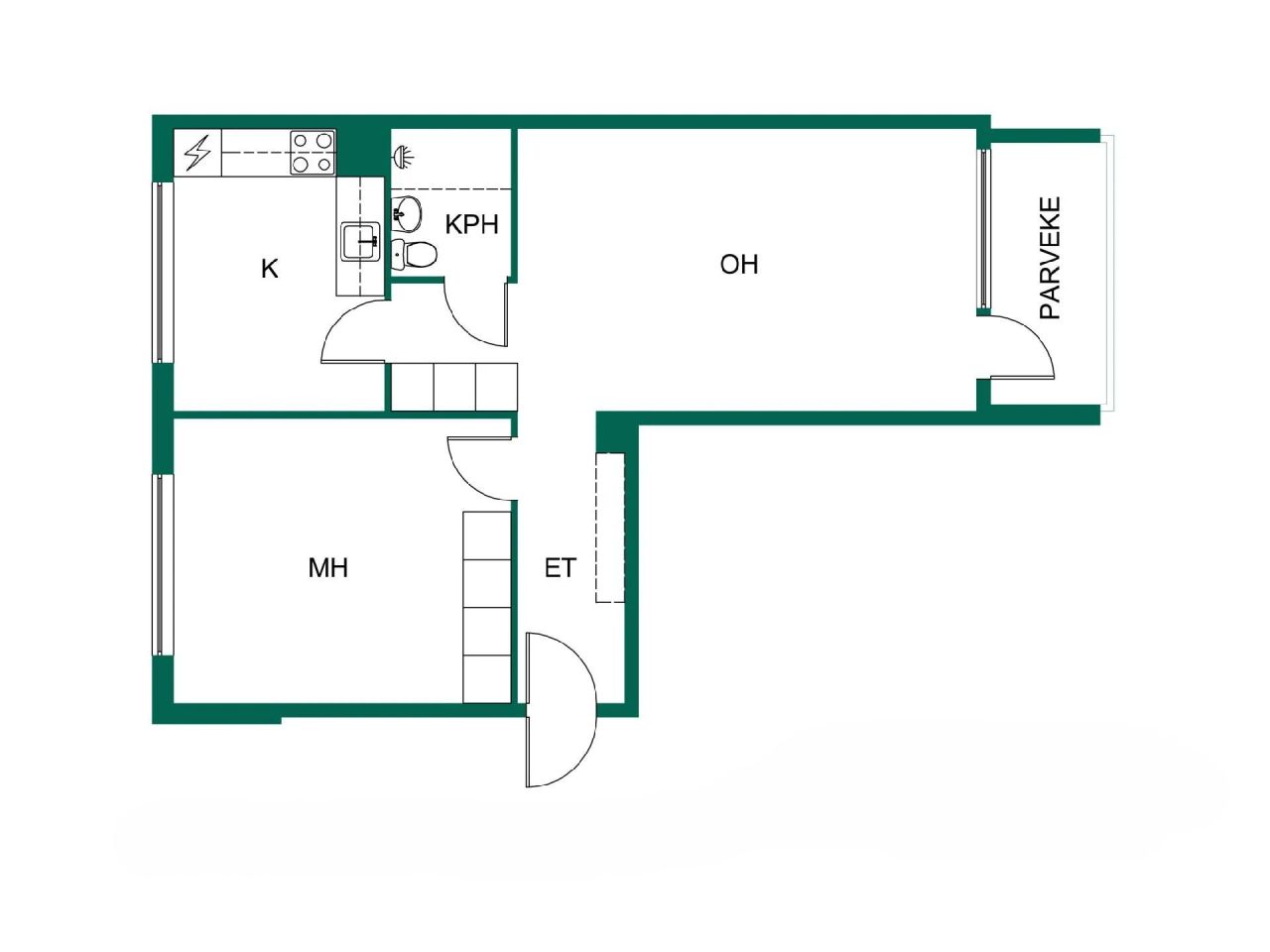 Квартира в Котке, Финляндия, 54.5 м² - фото 2