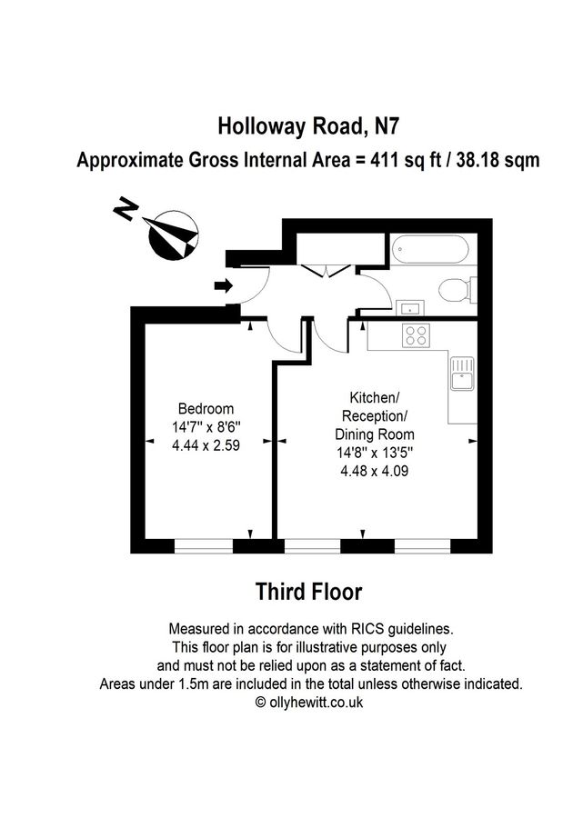 Квартира в Лондоне, Великобритания, 38 м² - фото 11
