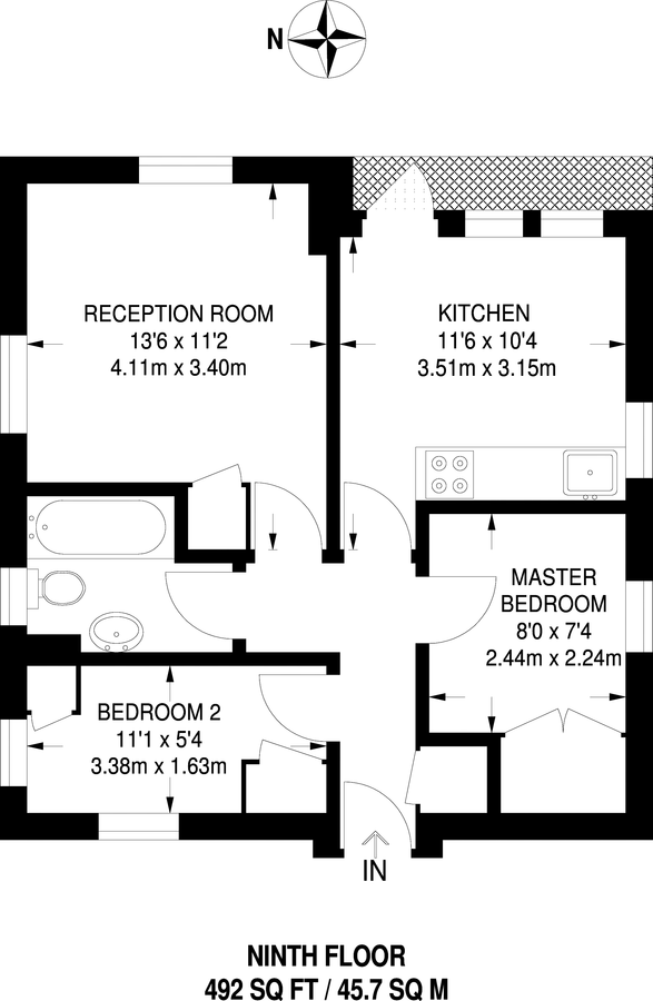 Квартира в Лондоне, Великобритания, 46 м² - фото 11