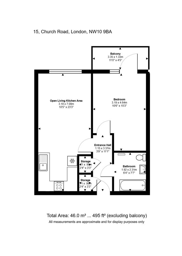 Квартира в Лондоне, Великобритания, 46 м² - фото 13