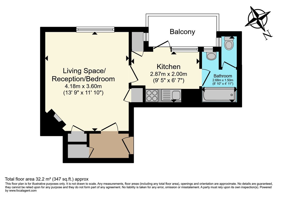 Квартира в Лондоне, Великобритания, 32 м² - фото 14