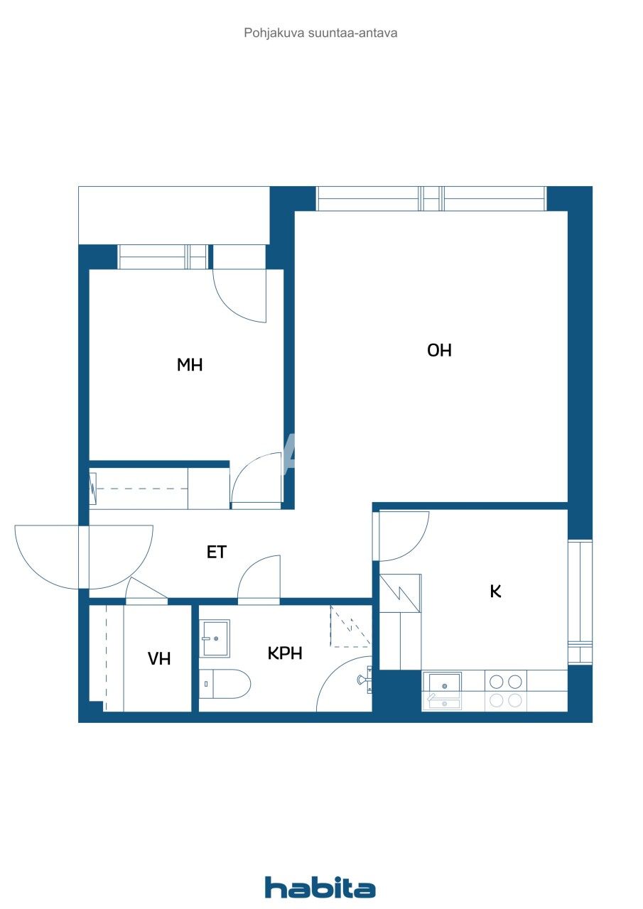 Апартаменты в Ювяскюля, Финляндия, 47 м² - фото 2