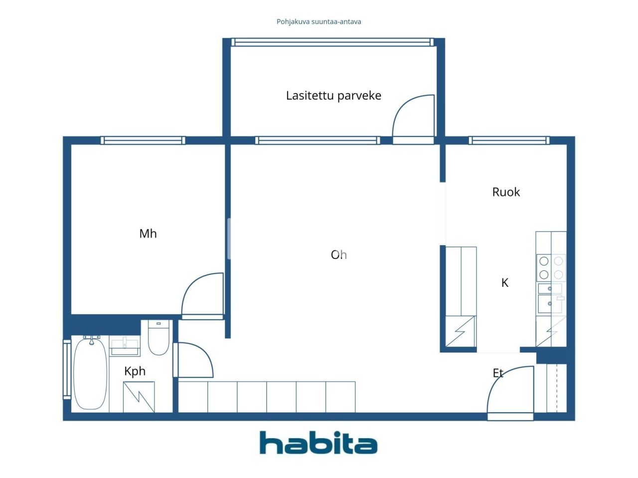 Апартаменты в Хельсинки, Финляндия, 50.5 м² - фото 2