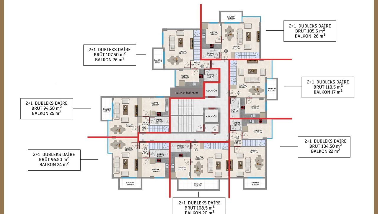 Апартаменты в Алании, Турция, 60 м² - фото 13
