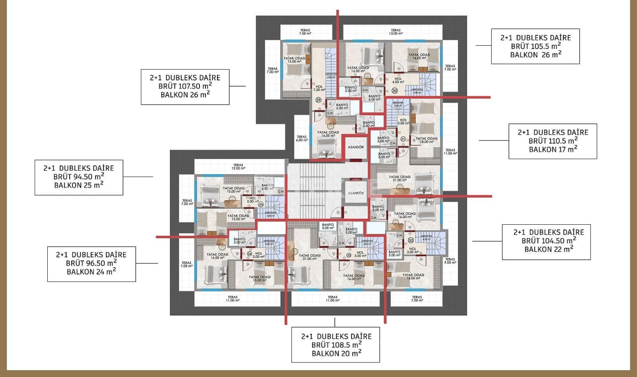 Апартаменты в Алании, Турция, 60 м² - фото 14
