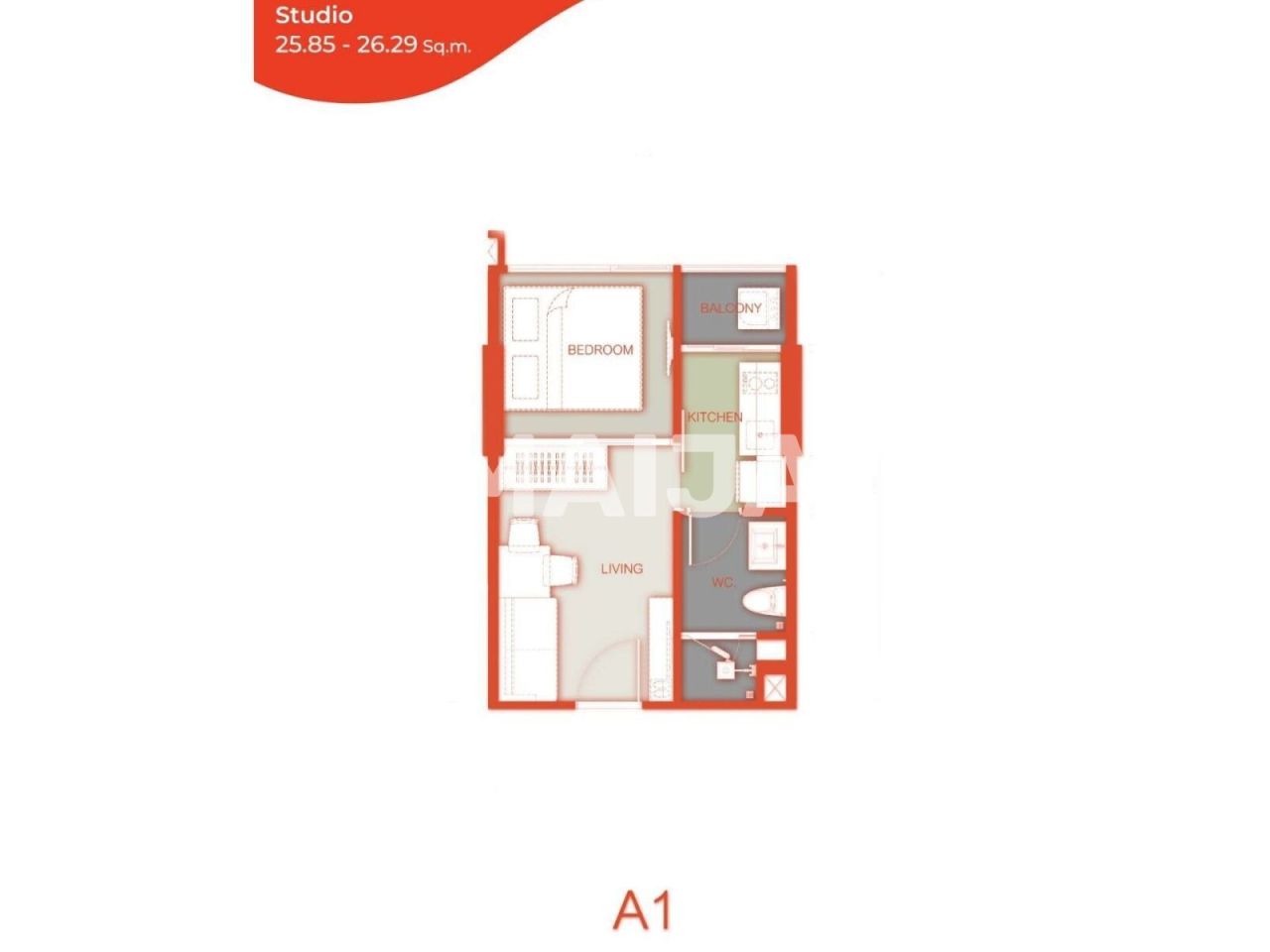 Апартаменты на острове Пхукет, Таиланд, 27 м² - фото 2