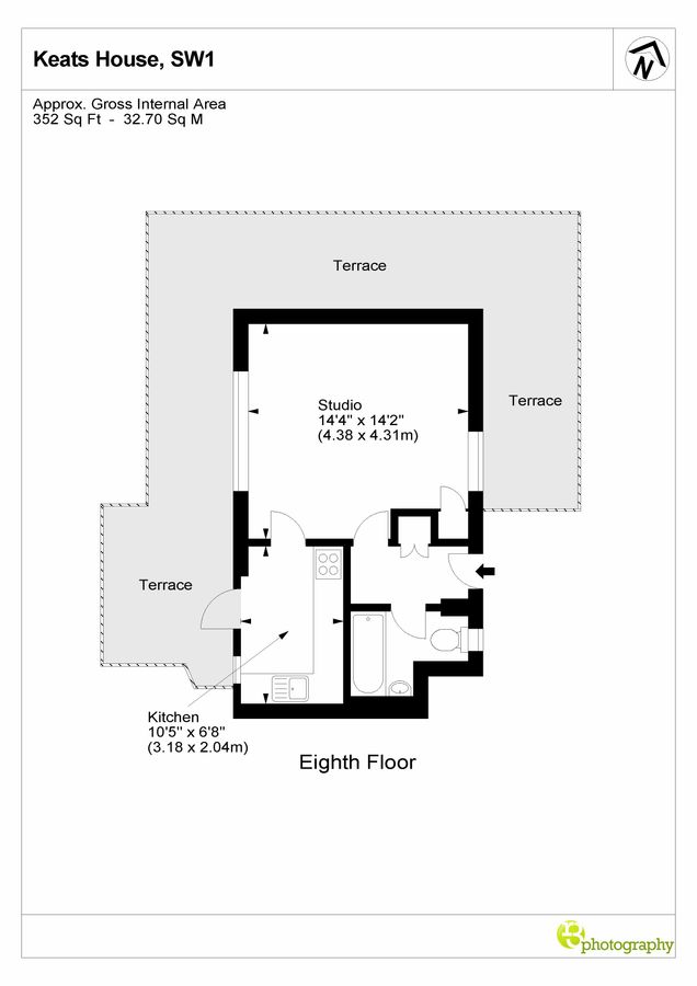 Квартира в Лондоне, Великобритания, 33 м² - фото 10