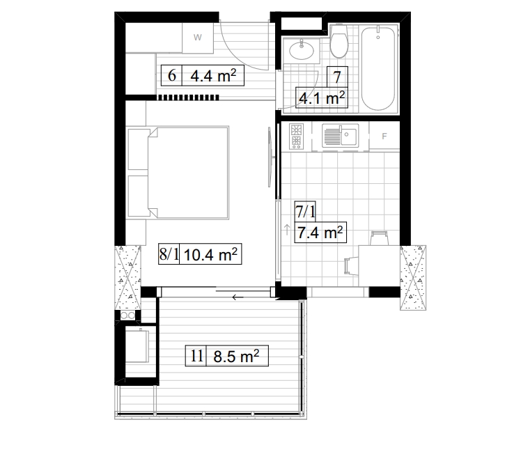 Квартира в Кобулети, Грузия, 34.5 м² - фото 5