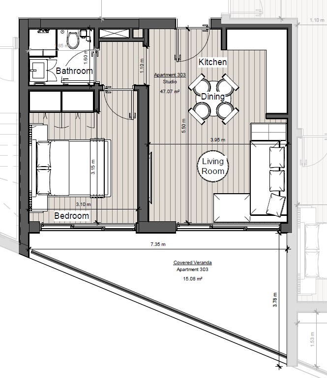 Апартаменты в Лимасоле, Кипр, 59 м² - фото 13