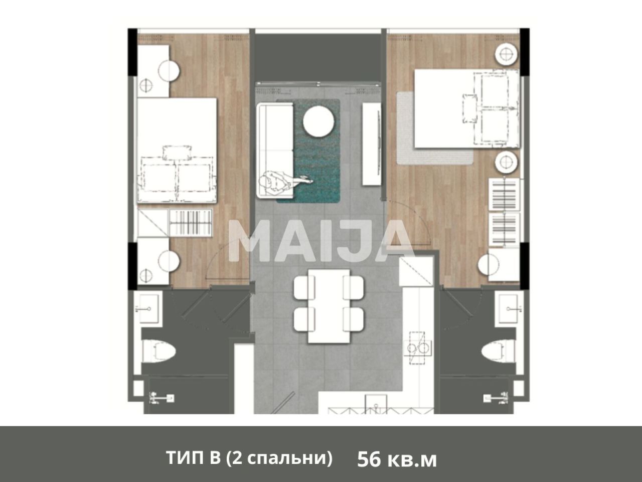 Апартаменты на острове Пхукет, Таиланд, 56 м² - фото 2