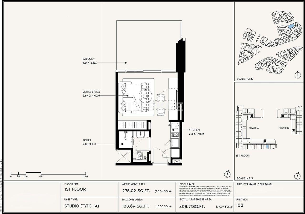 Апартаменты Аль-Джадаф, ОАЭ, 70 м² - фото 15
