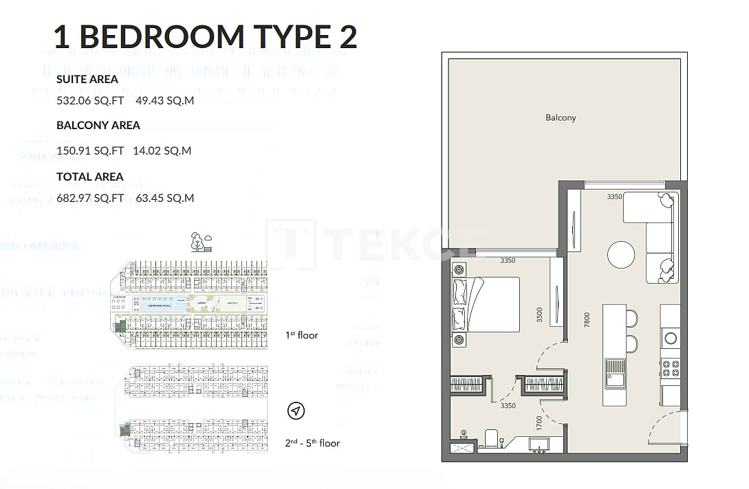 Апартаменты в Дубае, ОАЭ, 70 м² - фото 14