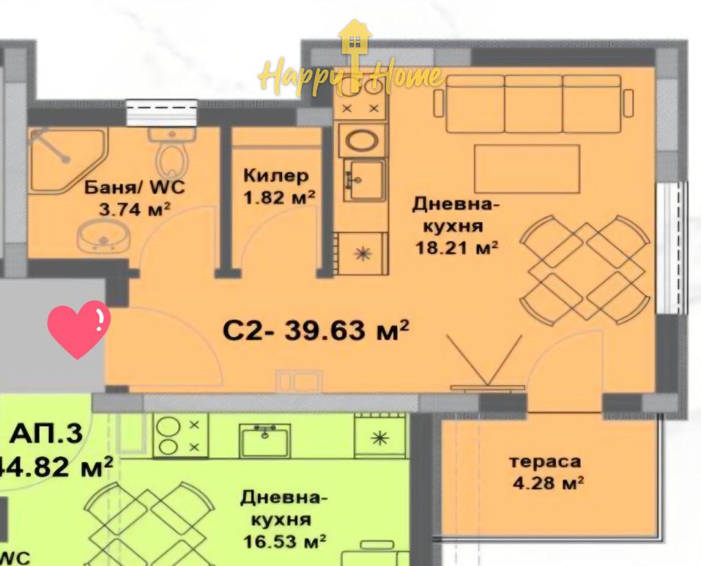 Студия на Солнечном берегу, Болгария, 39.7 м² - фото 9