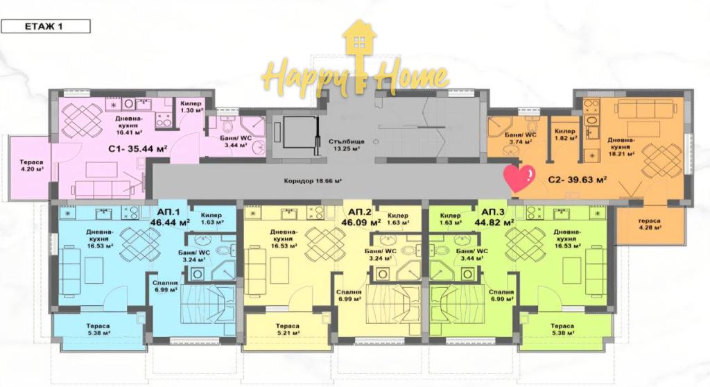 Студия на Солнечном берегу, Болгария, 39.7 м² - фото 10