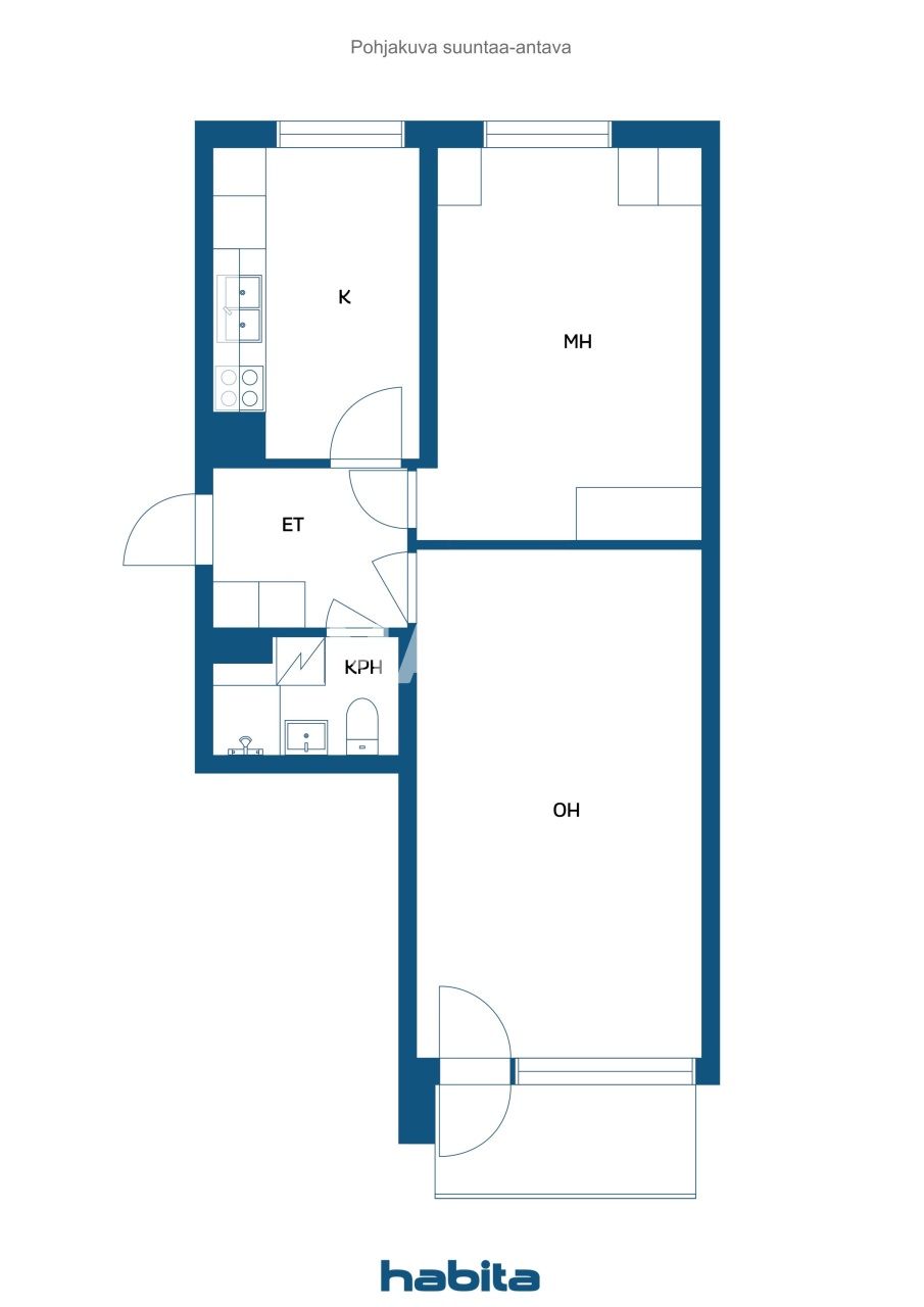 Апартаменты в Тампере, Финляндия, 50 м² - фото 2