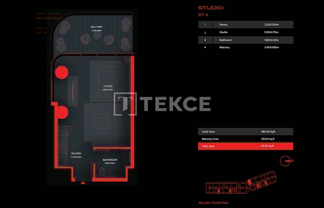 Апартаменты Остров Аль-Марджан, ОАЭ, 42 м² - фото 12