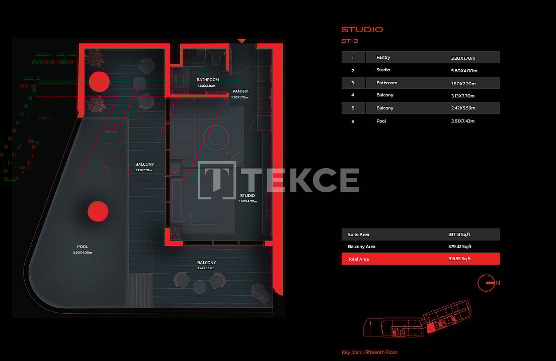 Пентхаус Остров Аль-Марджан, ОАЭ, 910 м² - фото 14