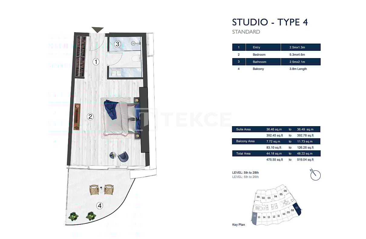 Апартаменты в Рас-эль-Хайме, ОАЭ, 47 м² - фото 14
