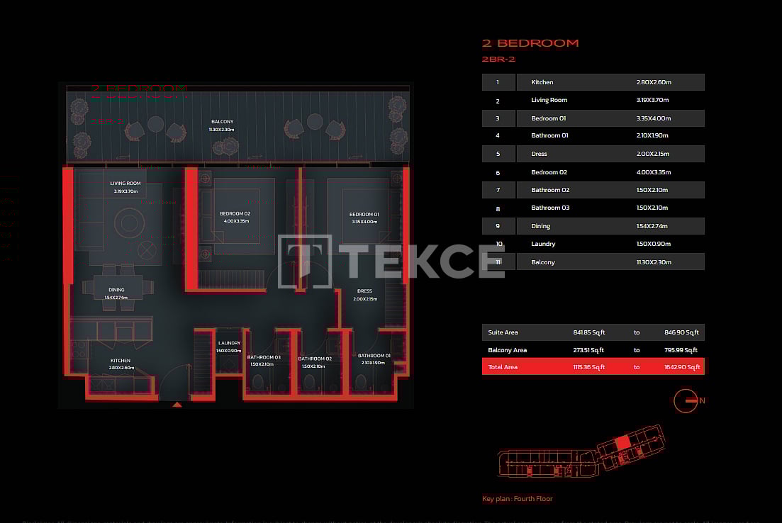 Апартаменты Остров Аль-Марджан, ОАЭ, 110 м² - фото 18