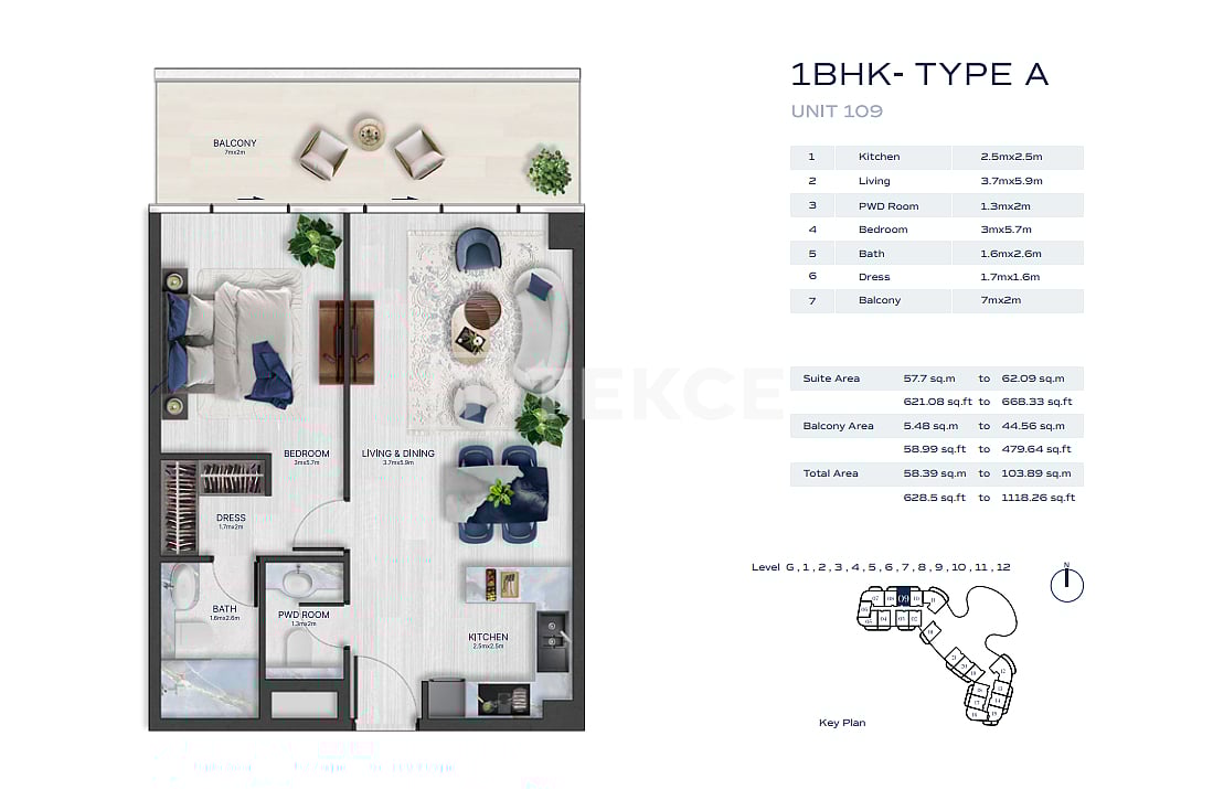 Апартаменты Остров Аль-Марджан, ОАЭ, 138 м² - фото 19