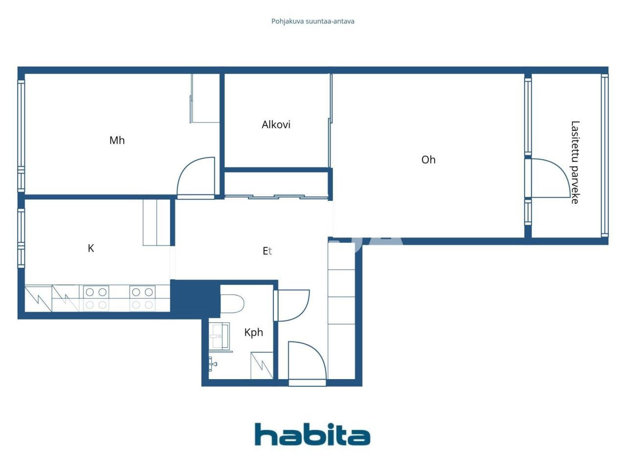 Апартаменты в Хельсинки, Финляндия, 59.5 м² - фото 2