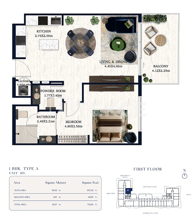 Апартаменты Остров Аль-Марджан, ОАЭ, 101 м² - фото 18