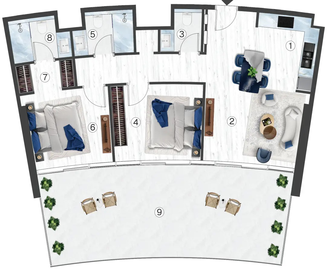 Квартира в Рас-эль-Хайме, ОАЭ, 116 м² - фото 12