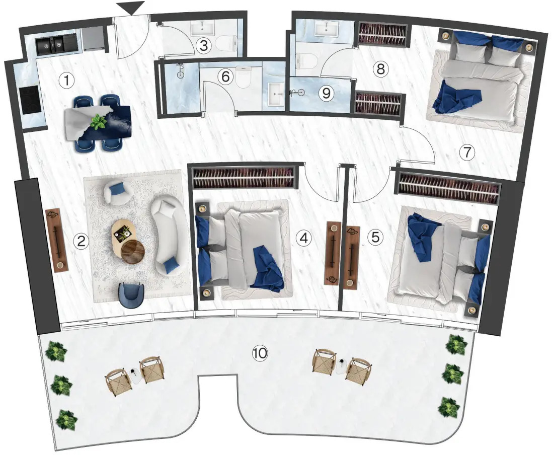 Квартира в Рас-эль-Хайме, ОАЭ, 127.57 м² - фото 12